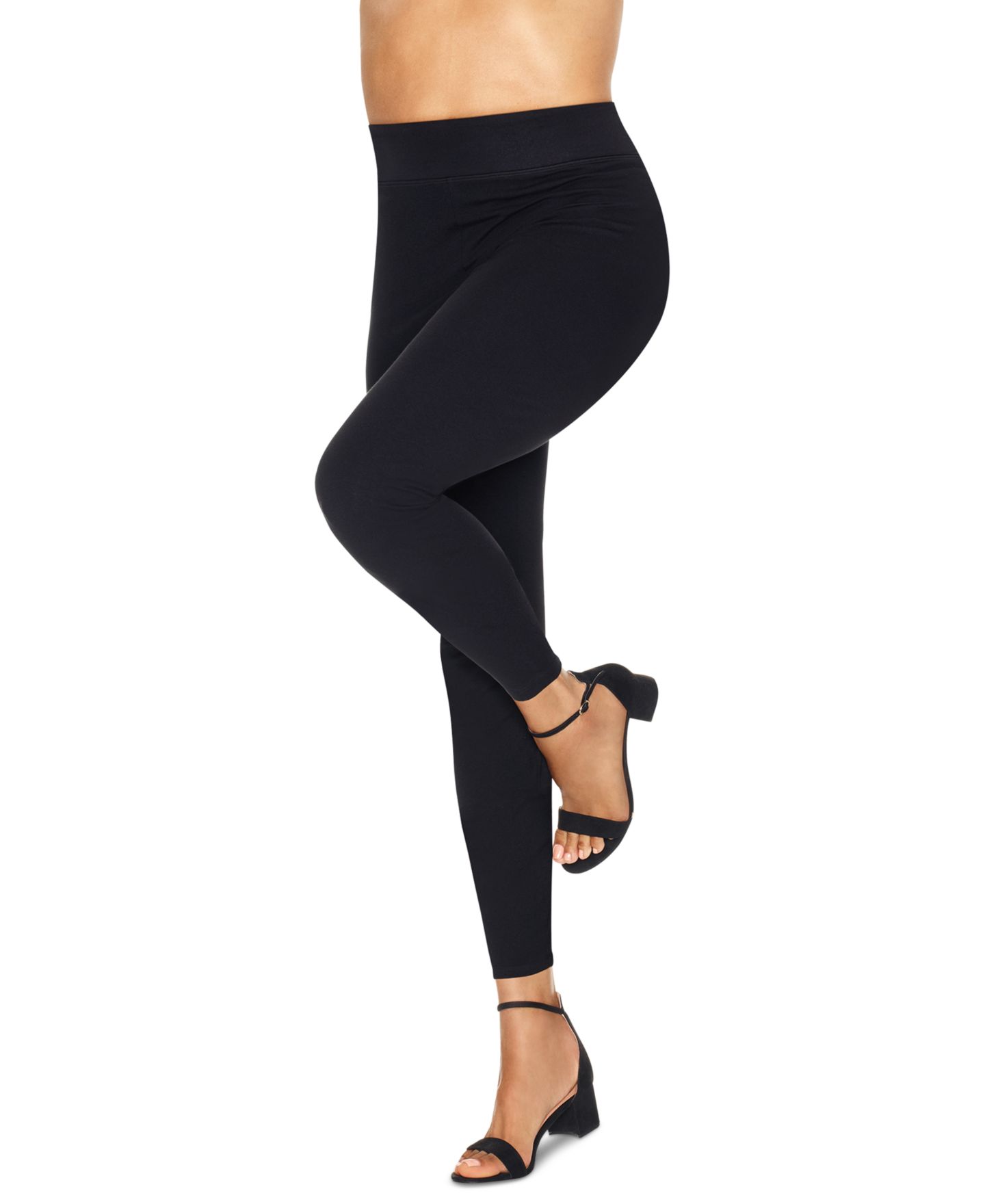 Женские колготки Hanes Curves Plus Size Blackout Footless Opaque Tights, цвет: Чёрный — фото 1