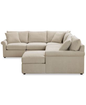 CLOSEOUT! Wrenley 138" 5-Pc. Fabric Modular Chaise Sectional Sofa