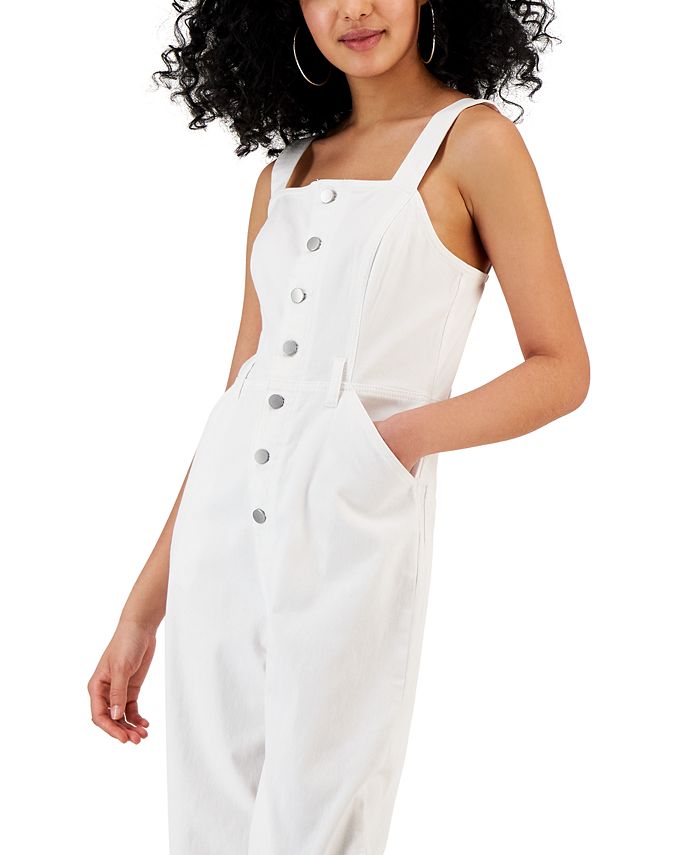 Tinseltown Juniors Sleeveless Button Front Jumpsuit Macy s