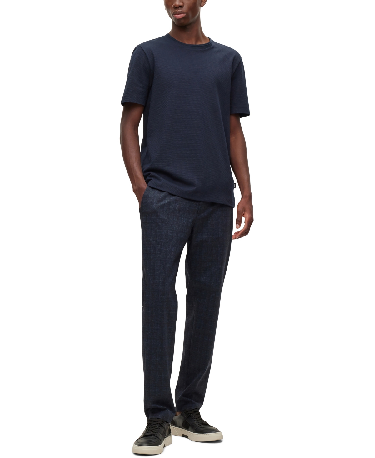 HUGO BOSS BOSS BY HUGO BOSS MEN'S BUBBLE-JACQUARD STRUCTURE T-SHIRT 