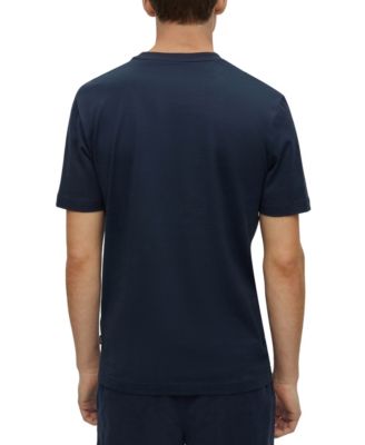 Hugo Boss Men's Cotton-Jersey Signature-Stripe Logo Print T-shirt