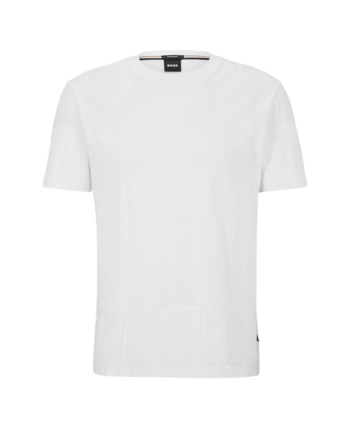 Hugo Boss Men's Mercerised-Cotton Hounds Tooth Jacquard T-shirt - Macy's