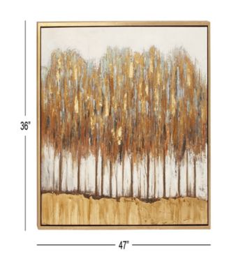 Canvas Tree Framed Wall Art with Gold-Tone Frame, 47" x 2" x 36"
