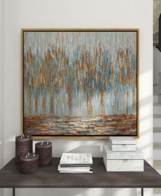 Canvas Tree Framed Wall Art with Gold-Tone Frame, 47" x 2" x 36"