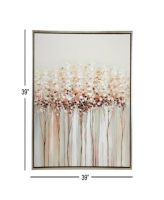 Canvas Tree Framed Wall Art with Silver-Tone Frame, 39" x 2" x 39"