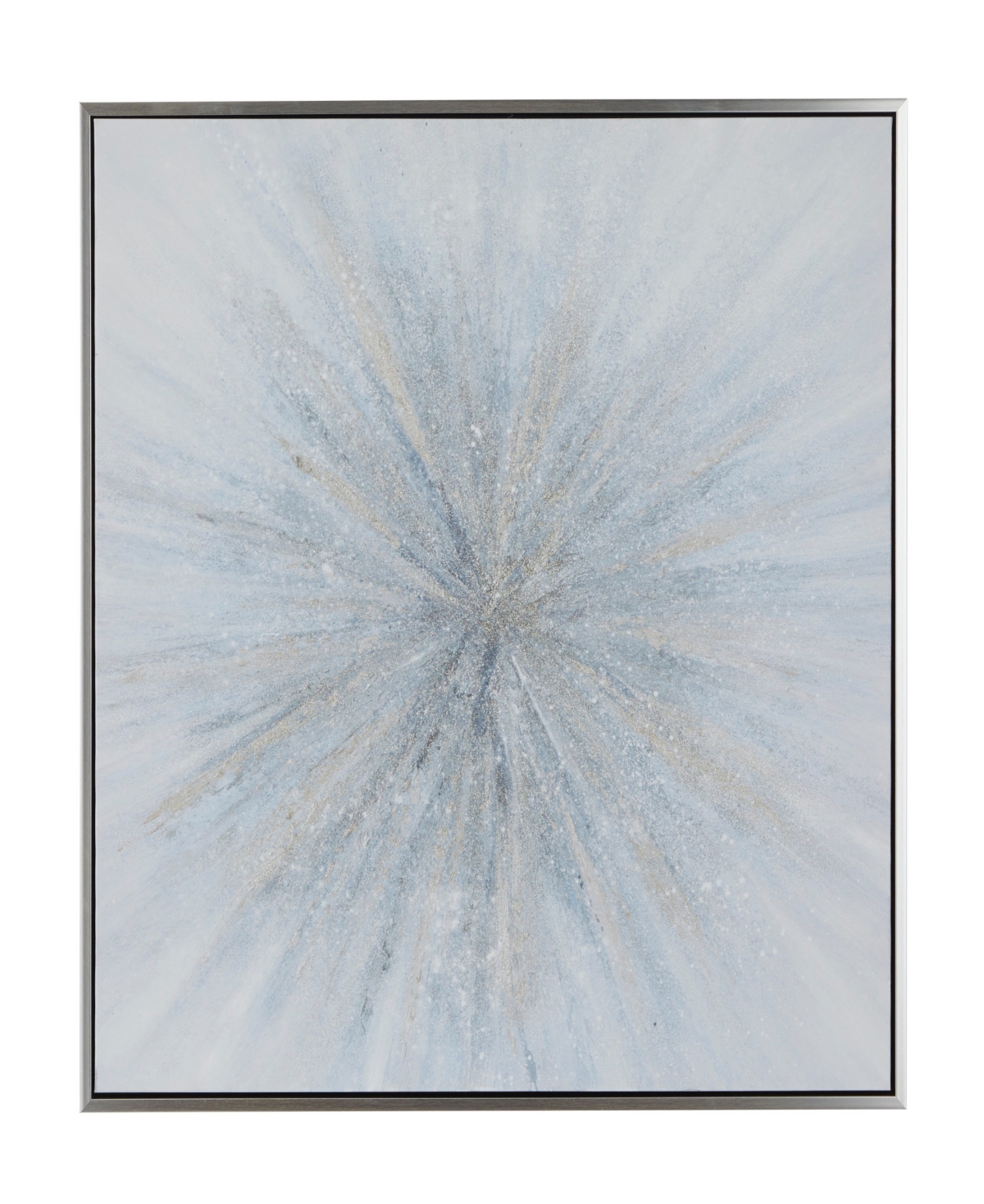 Rosemary Lane Canvas Radial Starburst Framed Wall Art With Silver-tone Frame, 47" X 2" X 47" In Blue