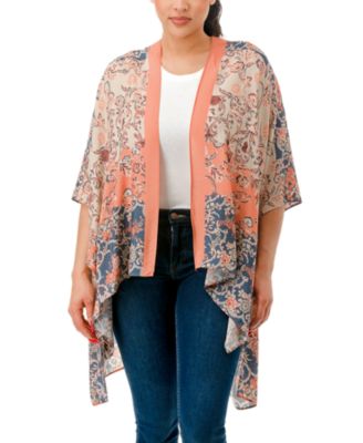 Ombre Floral Kimono Cover-Up