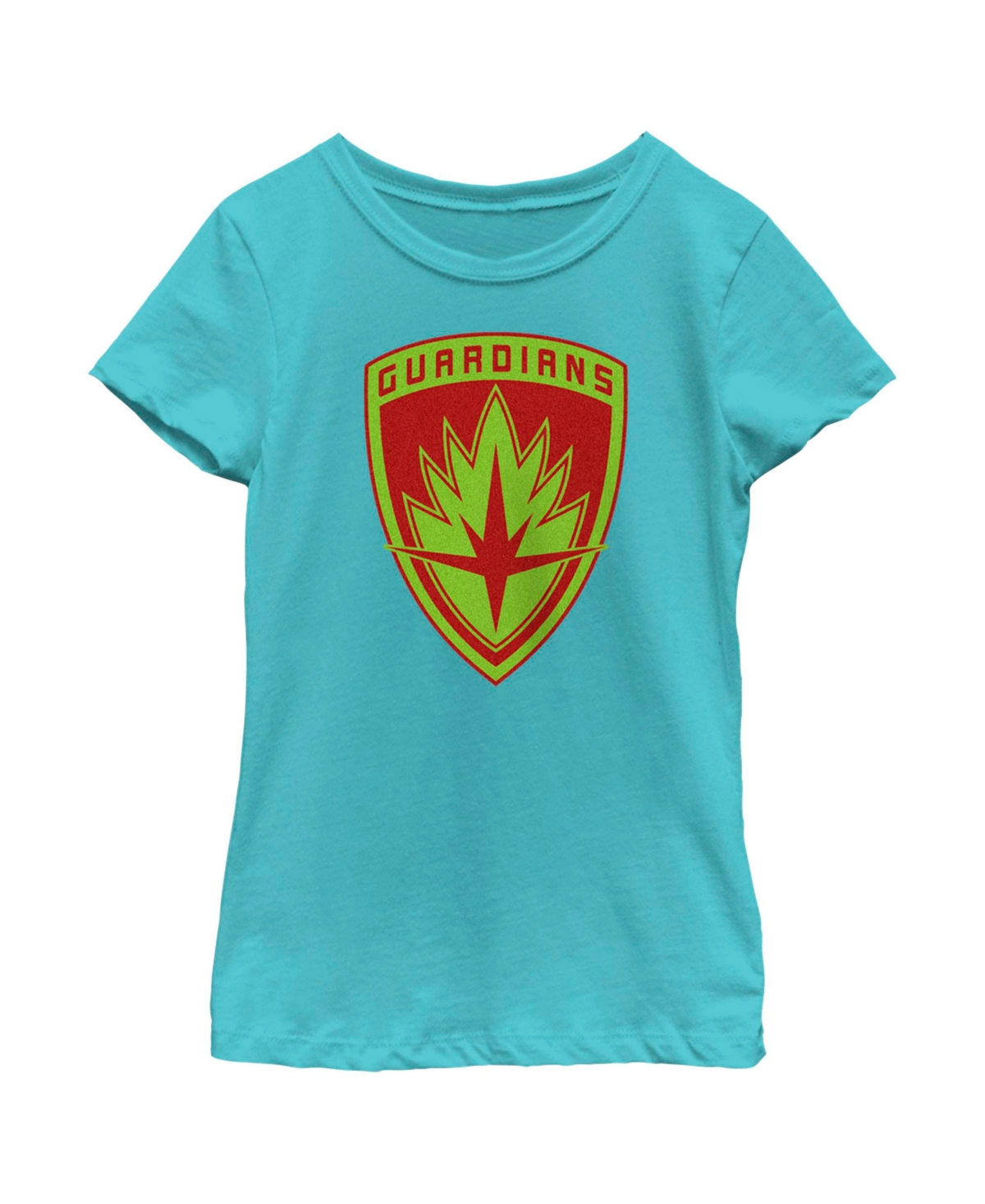 Marvel Girl's Guardians Of The Galaxy Holiday Special Guardians Badge Child T-shirt In Tahiti Blue