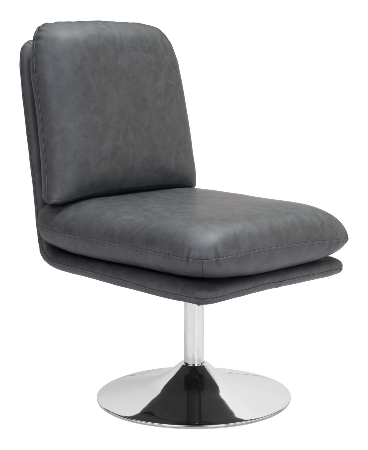 ZUO 35" STEEL, POLYURETHANE RORY SWIVEL ACCENT CHAIR