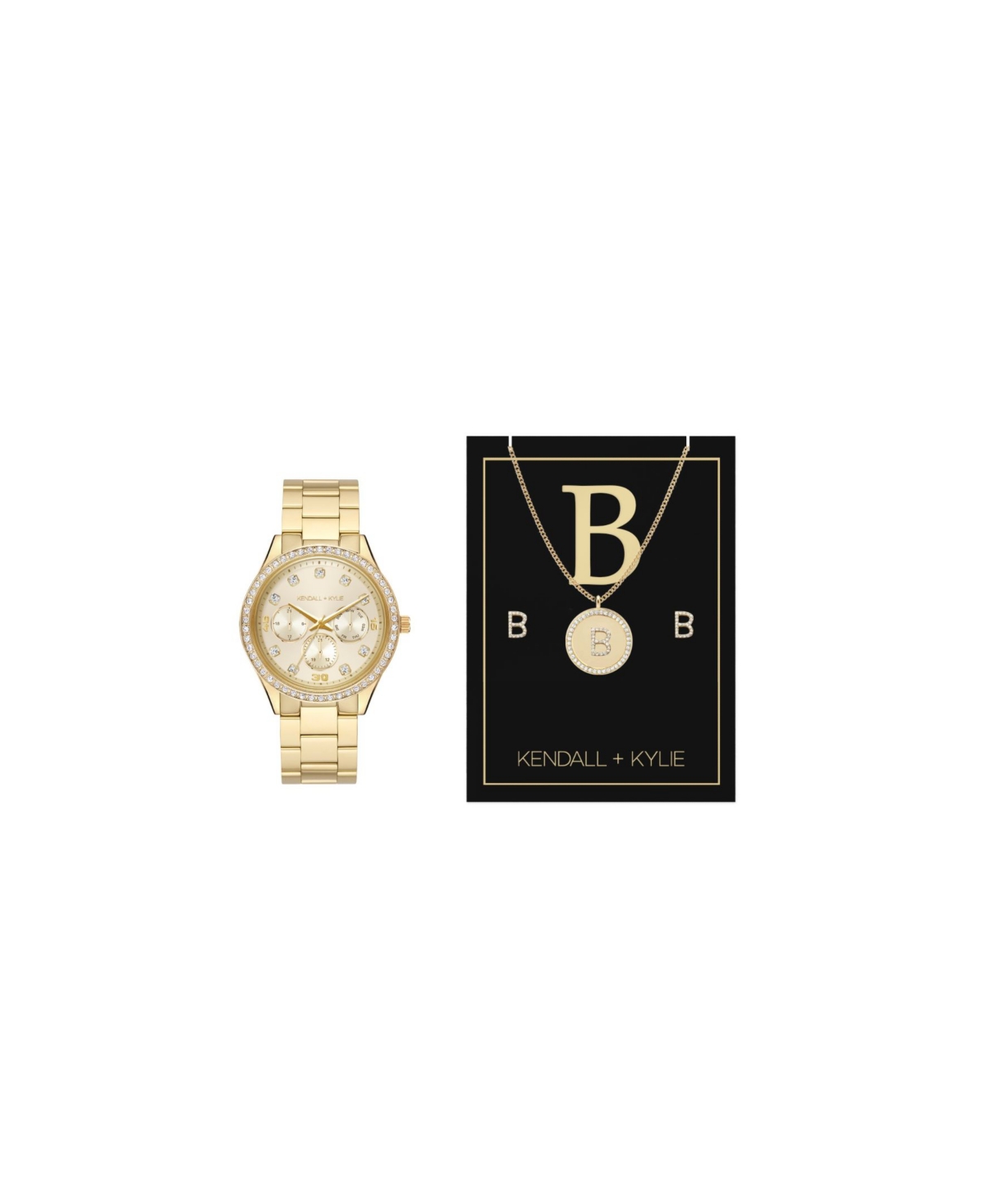 Women's Analog Gold-Tone Metal Alloy Bracelet Watch 38mm Gift Set - Shiny Gold