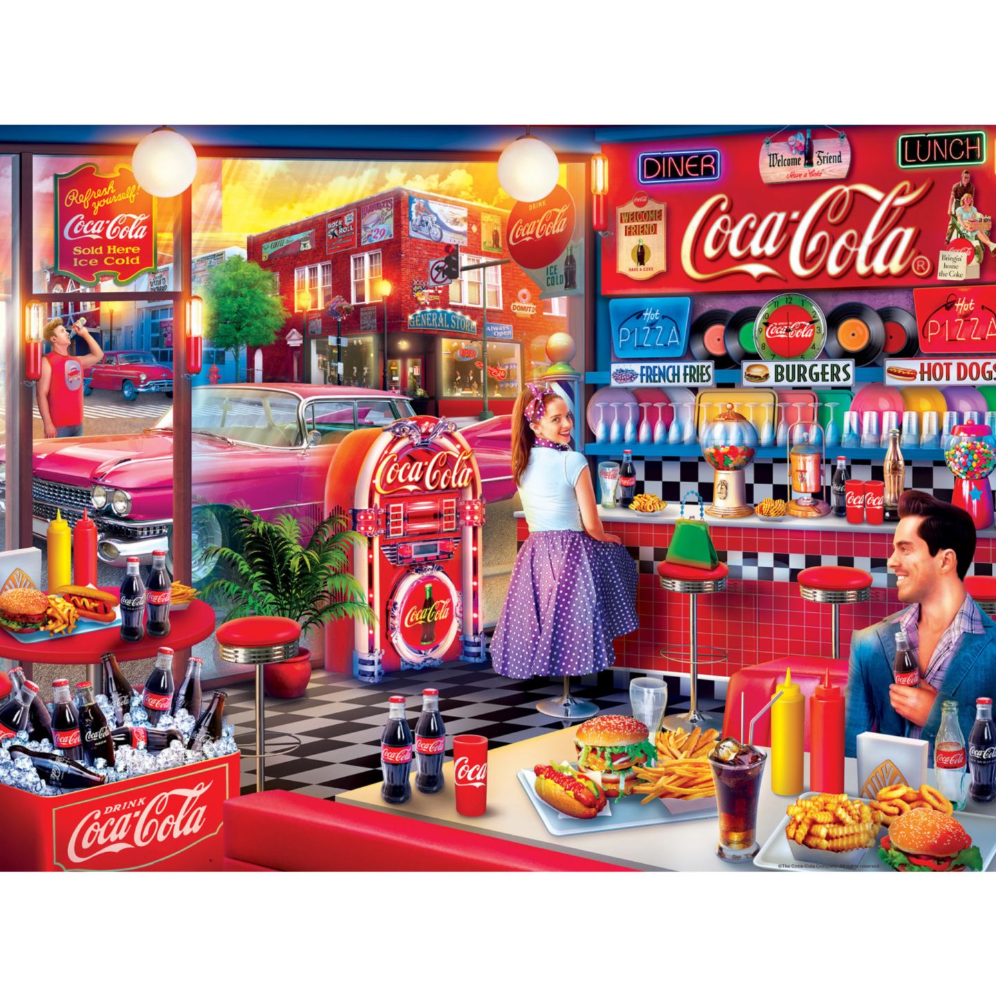 Детский пазл MasterPieces Puzzles Coca-Cola Soda Fountain Ez Grip 300 Piece Jigsaw Puzzle, Ages 14+, цвет: Разноцветный — фото 2