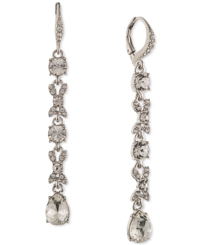 Givenchy Bijoux Silver-Tone Mixed Crystal Linear Drop Earrings & Reviews -  Earrings - Jewelry & Watches - Macy's
