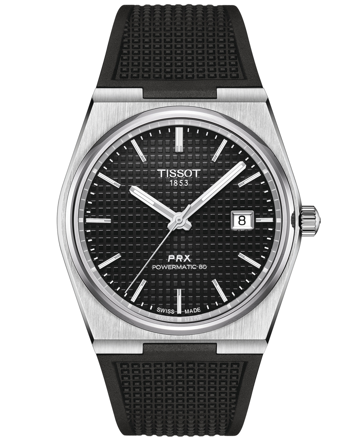 Tissot Men's Swiss Automatic Prx Black Rubber Strap Watch 40mm In No Color