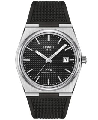 Tissot Men s Swiss Automatic PRX Black Rubber Strap Watch 40mm