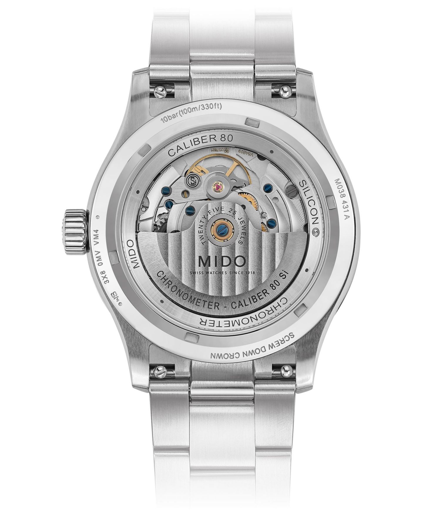 Мужские часы Mido Swiss Automatic Multifort Chronometer Stainless Steel Bracelet Watch 42mm — фото 2