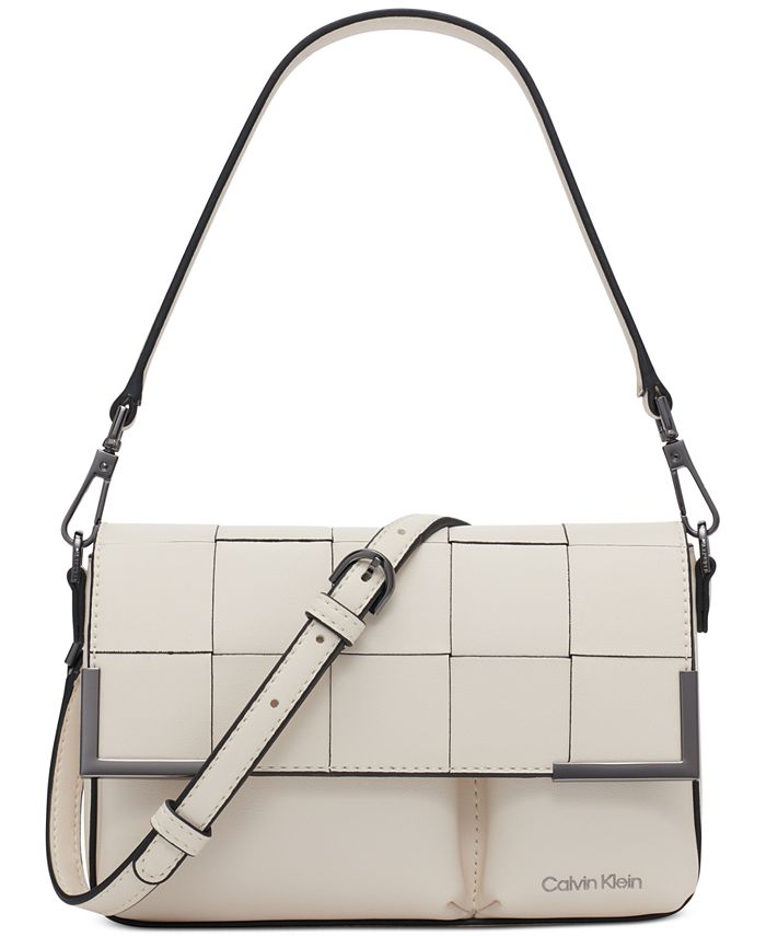 Calvin Klein Mica Woven Magnetic Flap Convertible Crossbody - Macy's