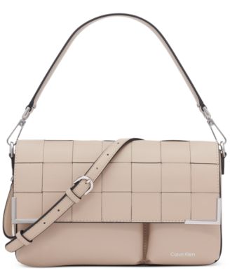 Calvin Klein - Mica Magnetic Flap Woven Convertible Small Shoulder Bag