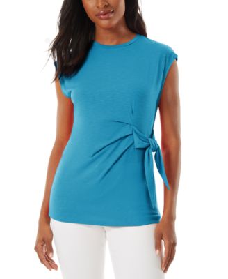 Jones New York - Women's Drapey Side-Tie Slub Top