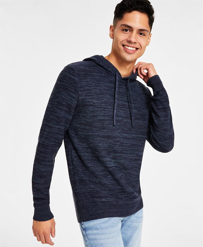 Sun + Stone Men's Solid Marled Hooded Sweater, Created for Macy's - Macy's