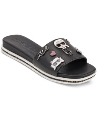 KARL LAGERFELD PARIS - Women's Jeslyn Embellished Slide Sandals