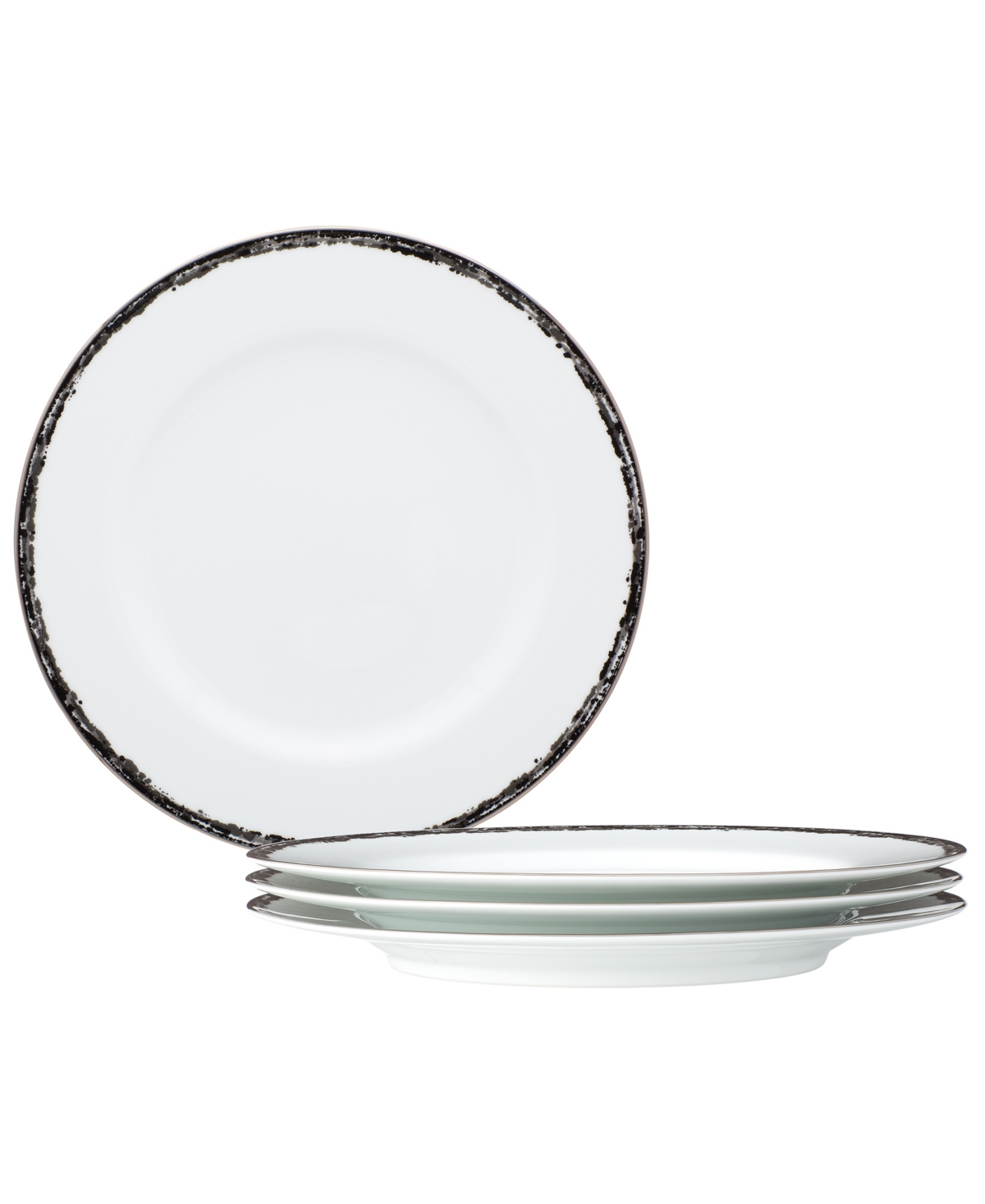Noritake Rill 4 Piece Dinner Plate Set, Service For 4 In Black