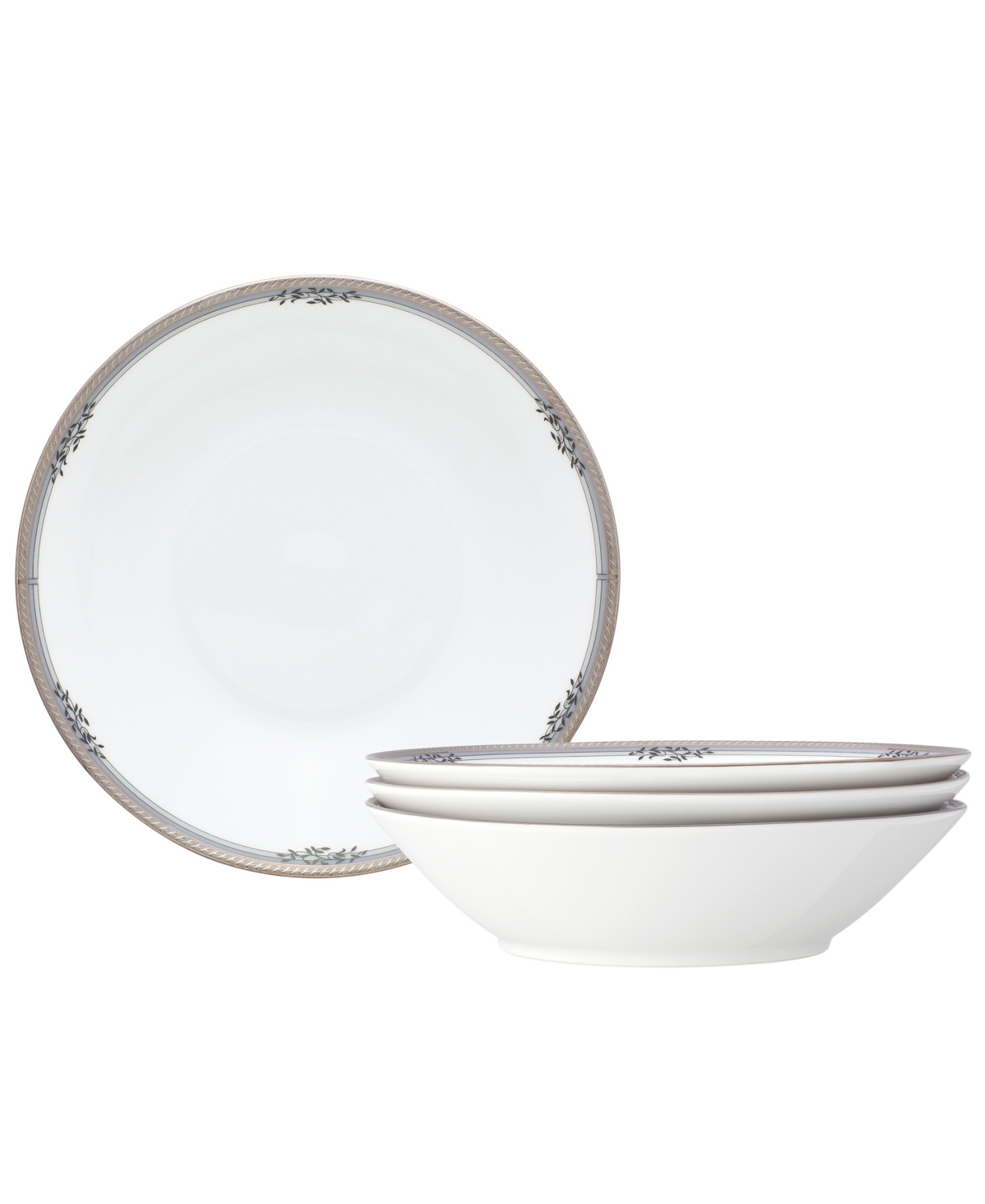 Noritake Laurelvale 4 Piece Soup Bowl Set, Service For 4 In White