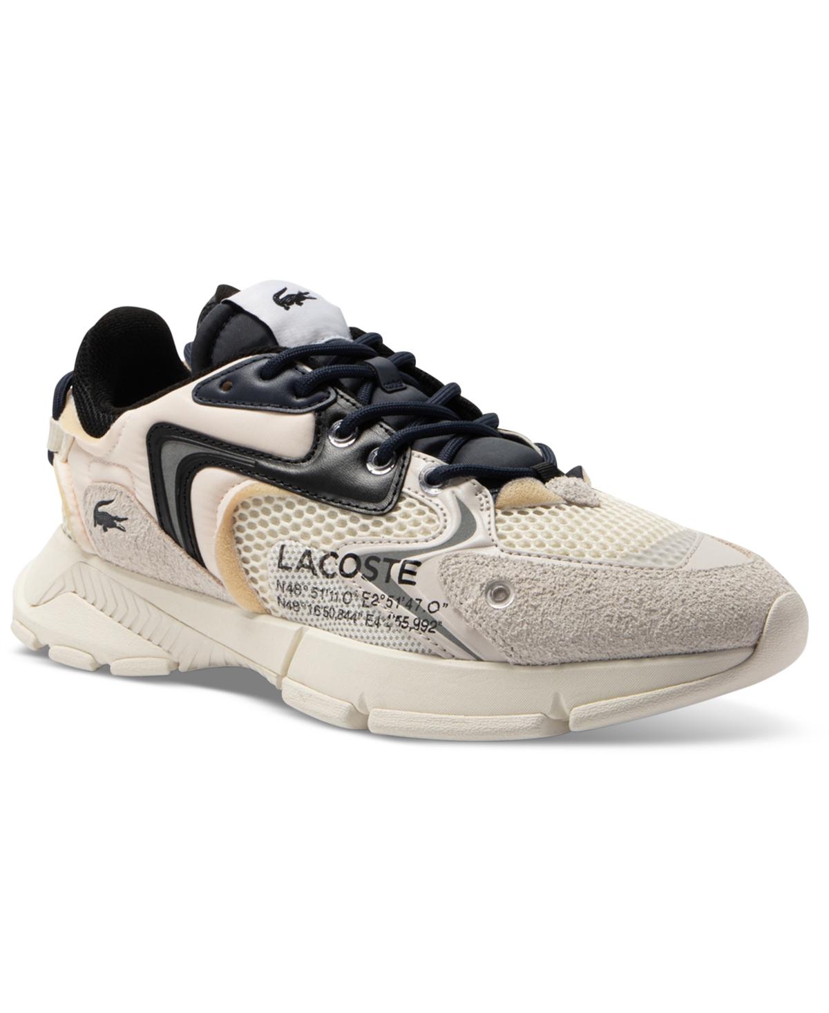 Shop Lacoste Men's L003 Neo Lace-up Sneakers In Off White,black