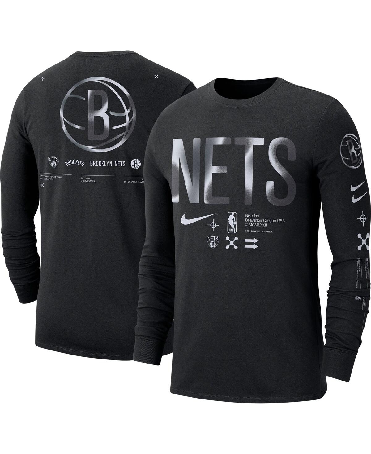 Nike Brooklyn Nets  Men's Nba Long-sleeve T-shirt In Black