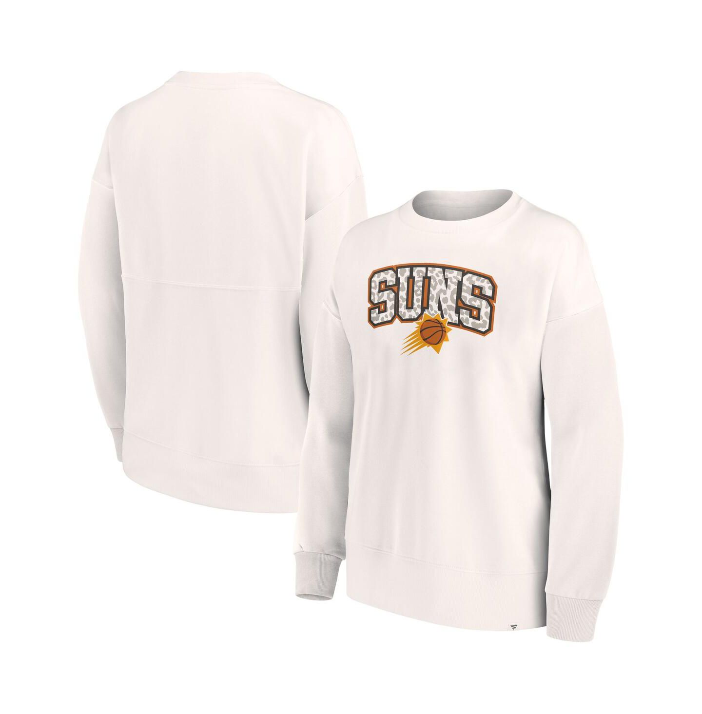 Женская толстовка Fanatics White Phoenix Suns Tonal Leopard Pullover — фото 2