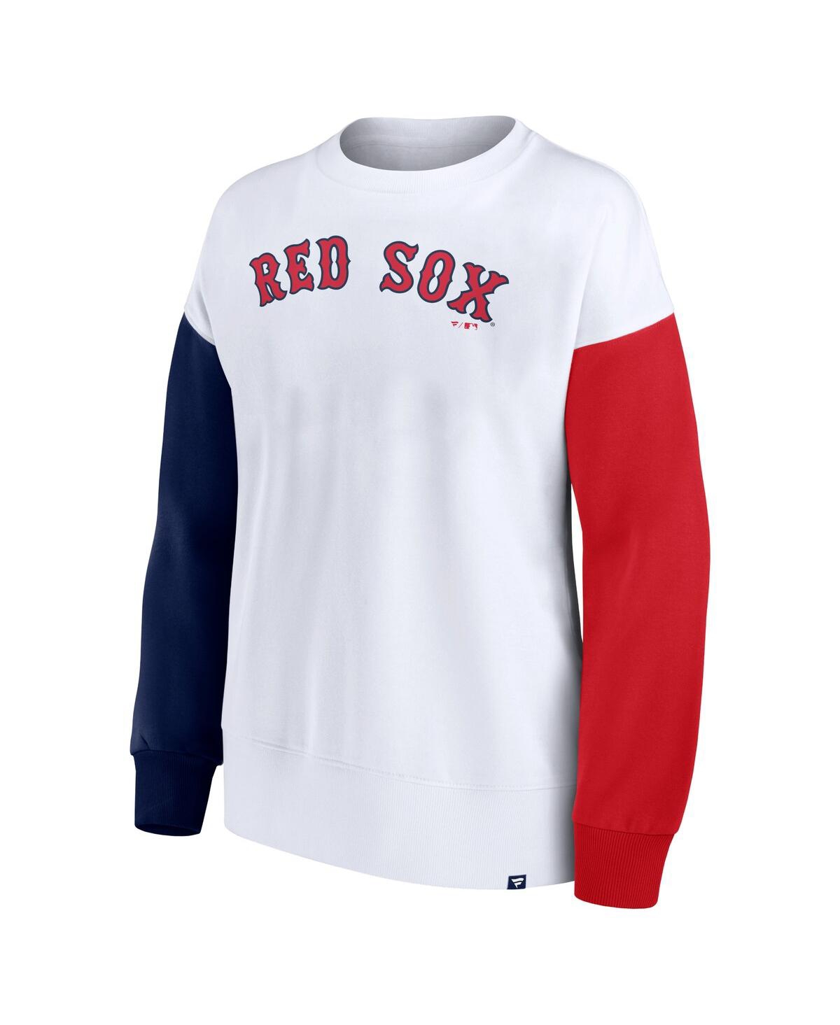 Shop Fanatics Women's  White Boston Red Sox Series Pullover Sweatshirt