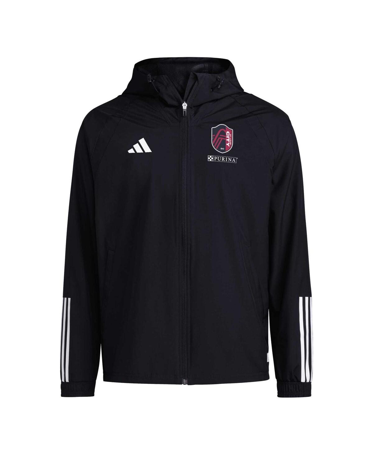 Men's adidasSt. Louis City Sc All-Weather Raglan Hoodie Full-Zip Jacket - Black