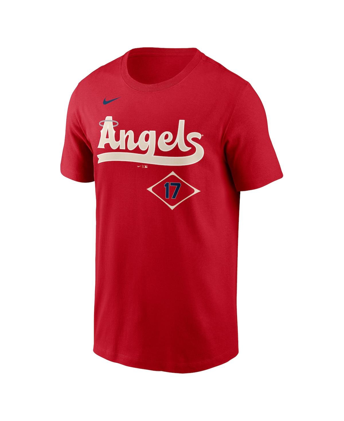 Shop Nike Men's  Shohei Ohtani Red Los Angeles Angels City Connect Name And Number T-shirt