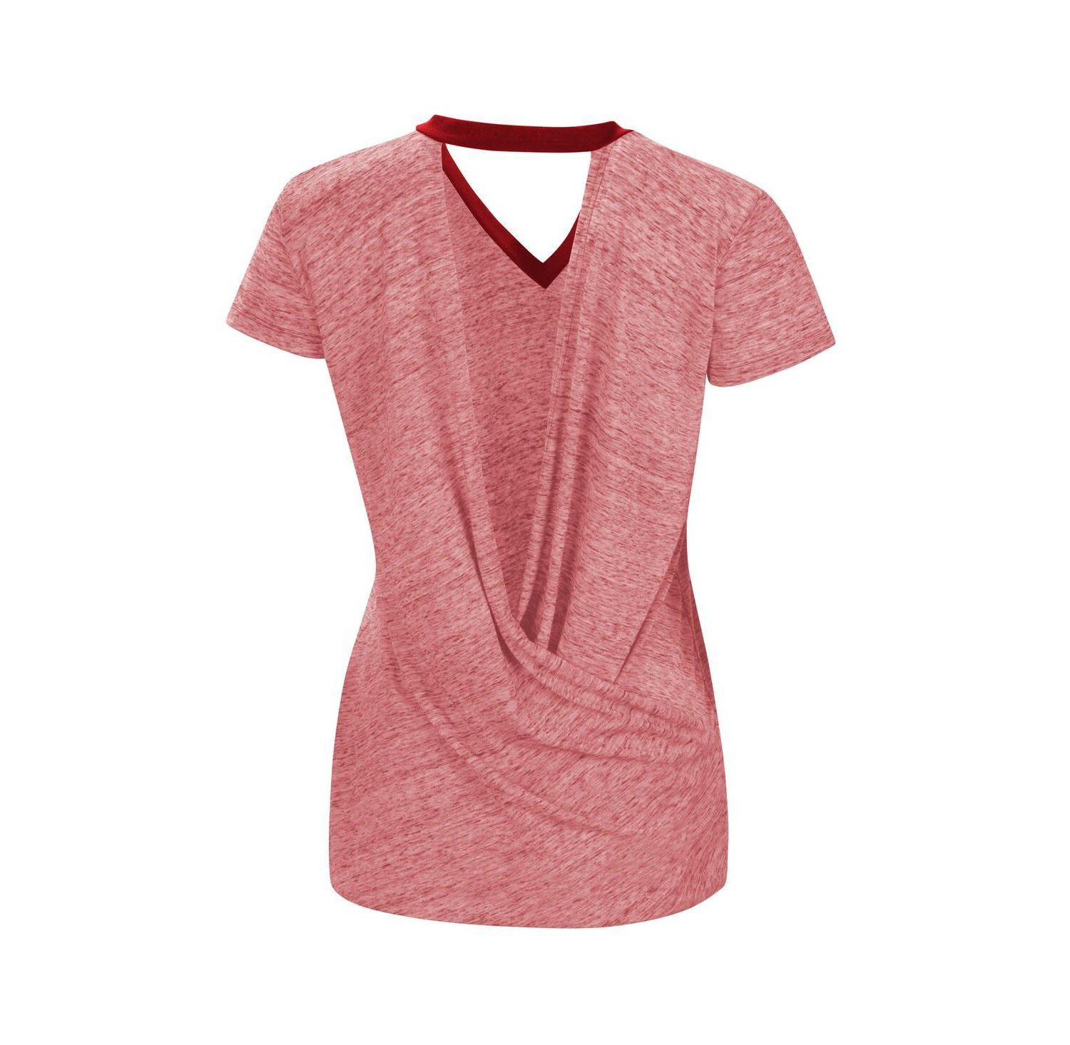 Women's Red St. Louis Cardinals Halftime Back Wrap Top V-Neck T-shirt