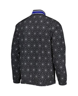 Men's Black Golden State Warriors In-Field Play Fashion Satin Full-Zip Varsity Jacket