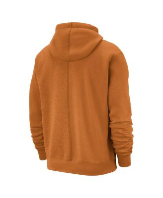 Men's Orange Phoenix Suns Courtside Versus Stitch Split Pullover Hoodie