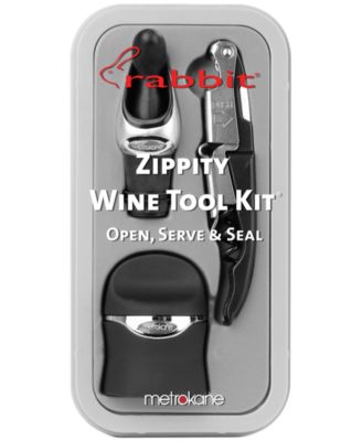 Rabbit Barware, Silver 3 Piece Zippity Wine Tool Kit
