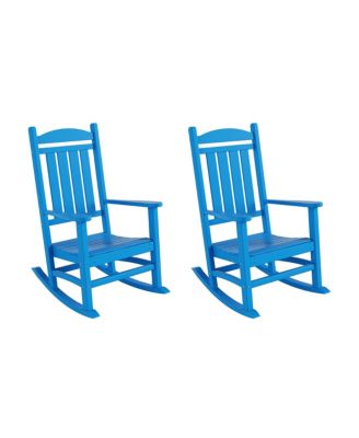 All-Weather Outdoor Patio Poly Classic Porch Rocking Chair (Set of 2)