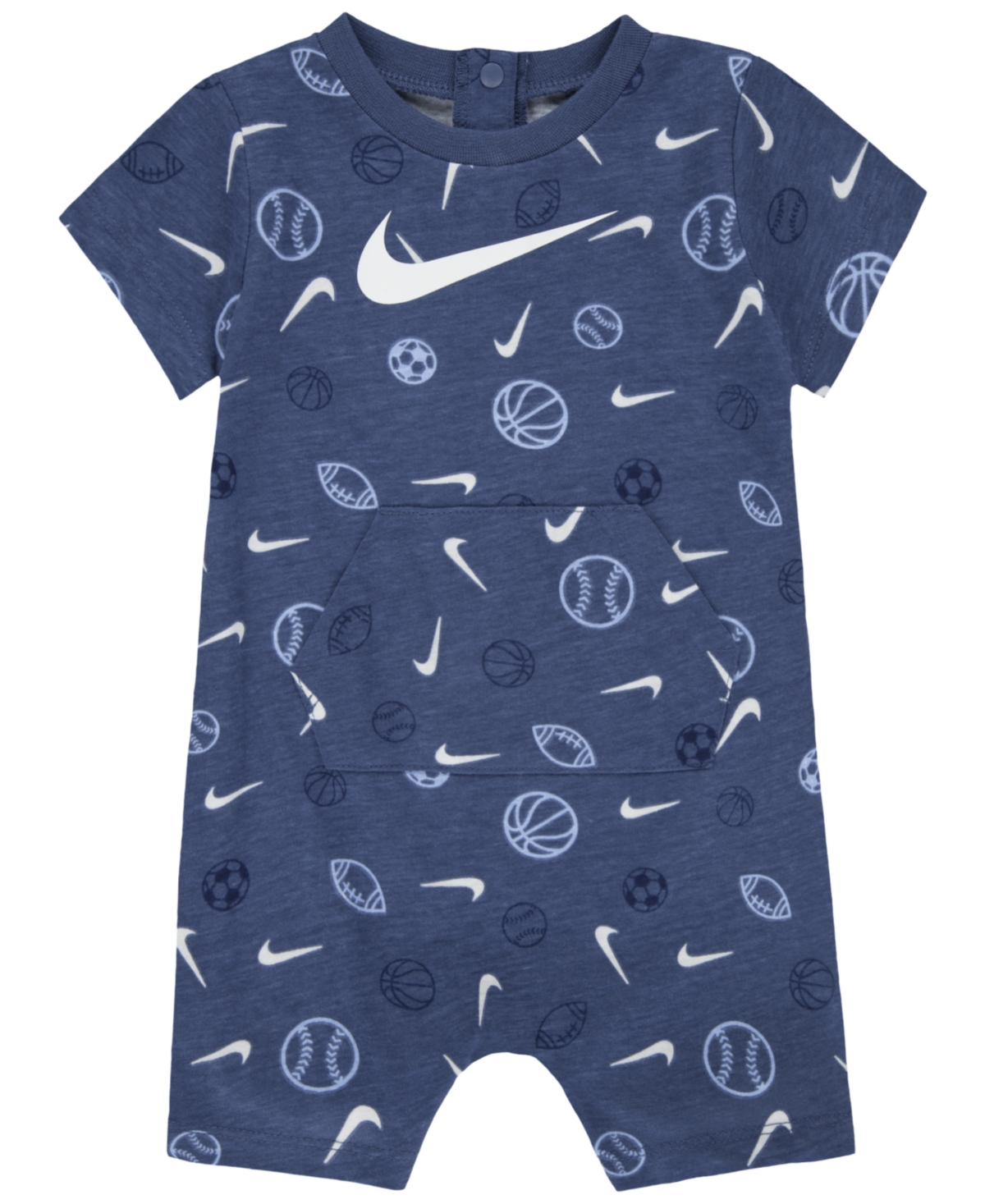 Nike Baby Boys Printed Sportsball Romper In Diffused Blue