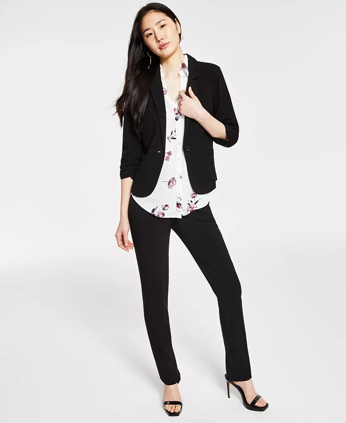 Juniors' Straight-Leg Trouser Pants - thumbnail 5