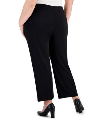 Plus and Petite Plus Size Wide-Leg Pull-On Pants, Exclusively at Macy's