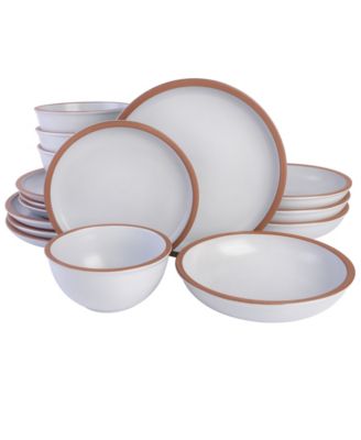 Elite Lagos Double Bowl-16 Piece Dinnerware Set,  Service for 4