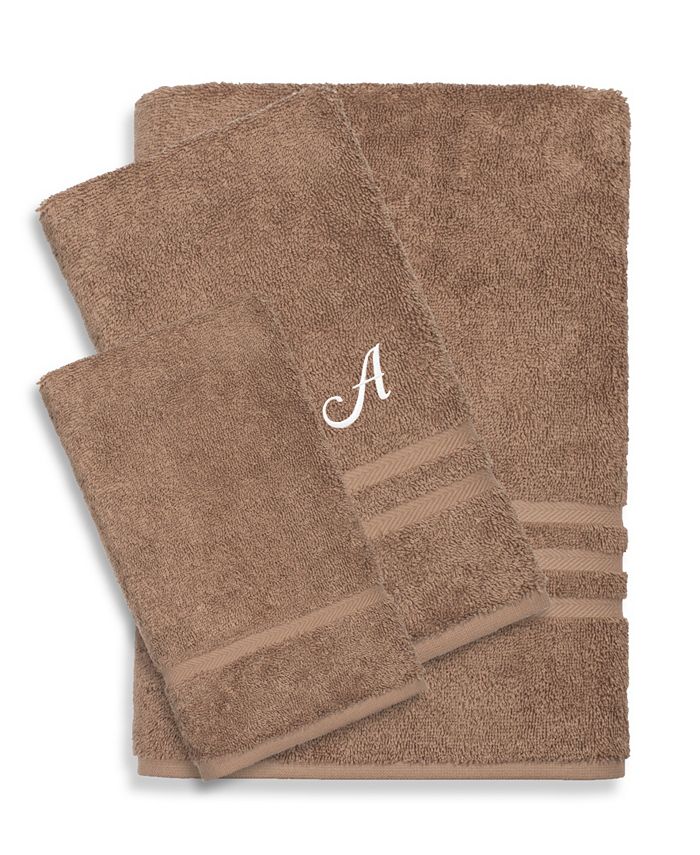 Linum Home Textiles Turkish Cotton Personalized Denzi Latte Towel