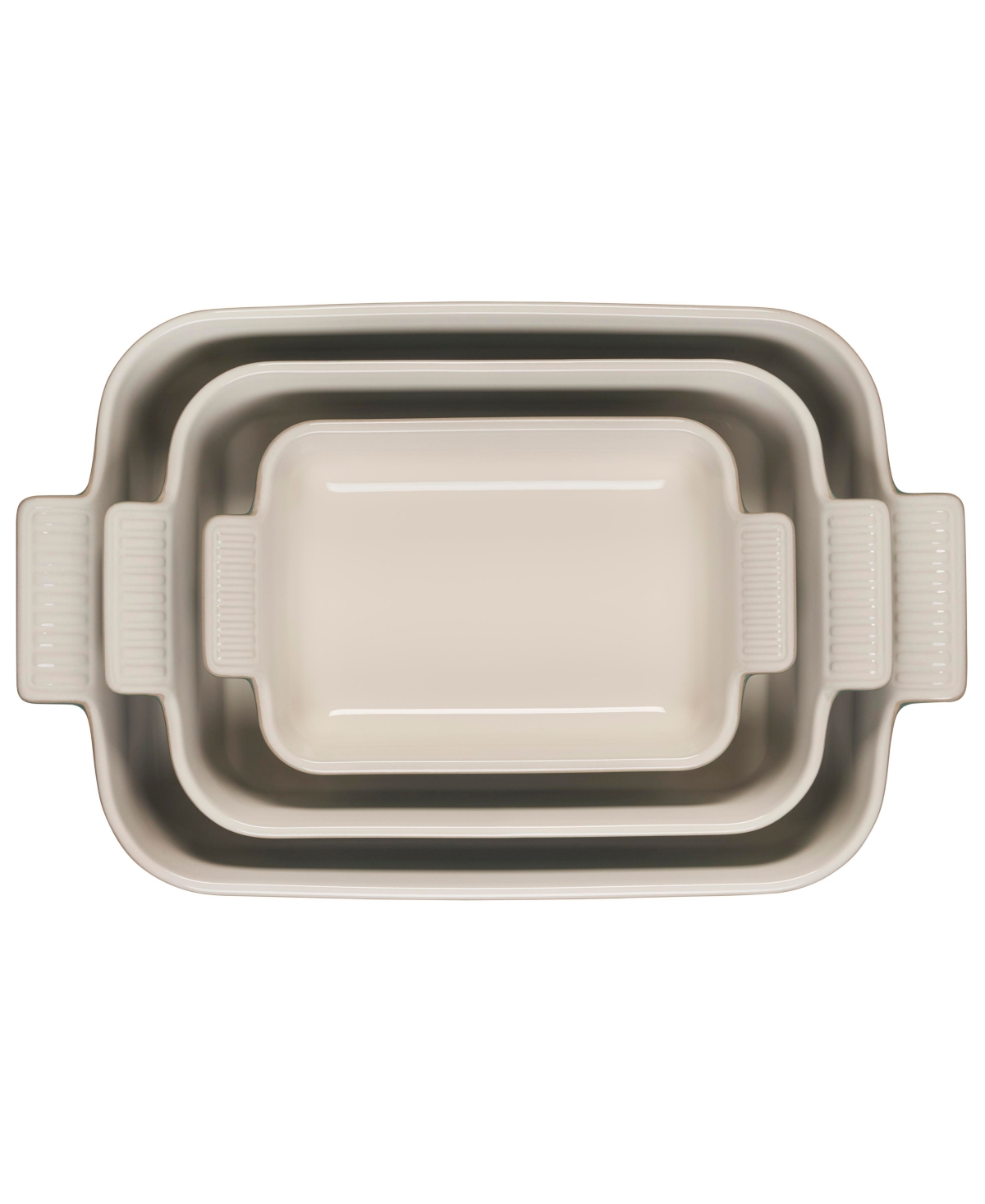 Le Creuset Stoneware Heritage 3-piece Rectangular Dish Set In Peche