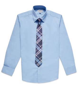 Big Boys Solid Classic Shirt and Tie Set