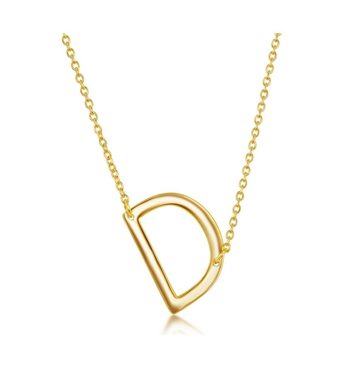 Gold Tone Sideways Initial Necklace - Gold d