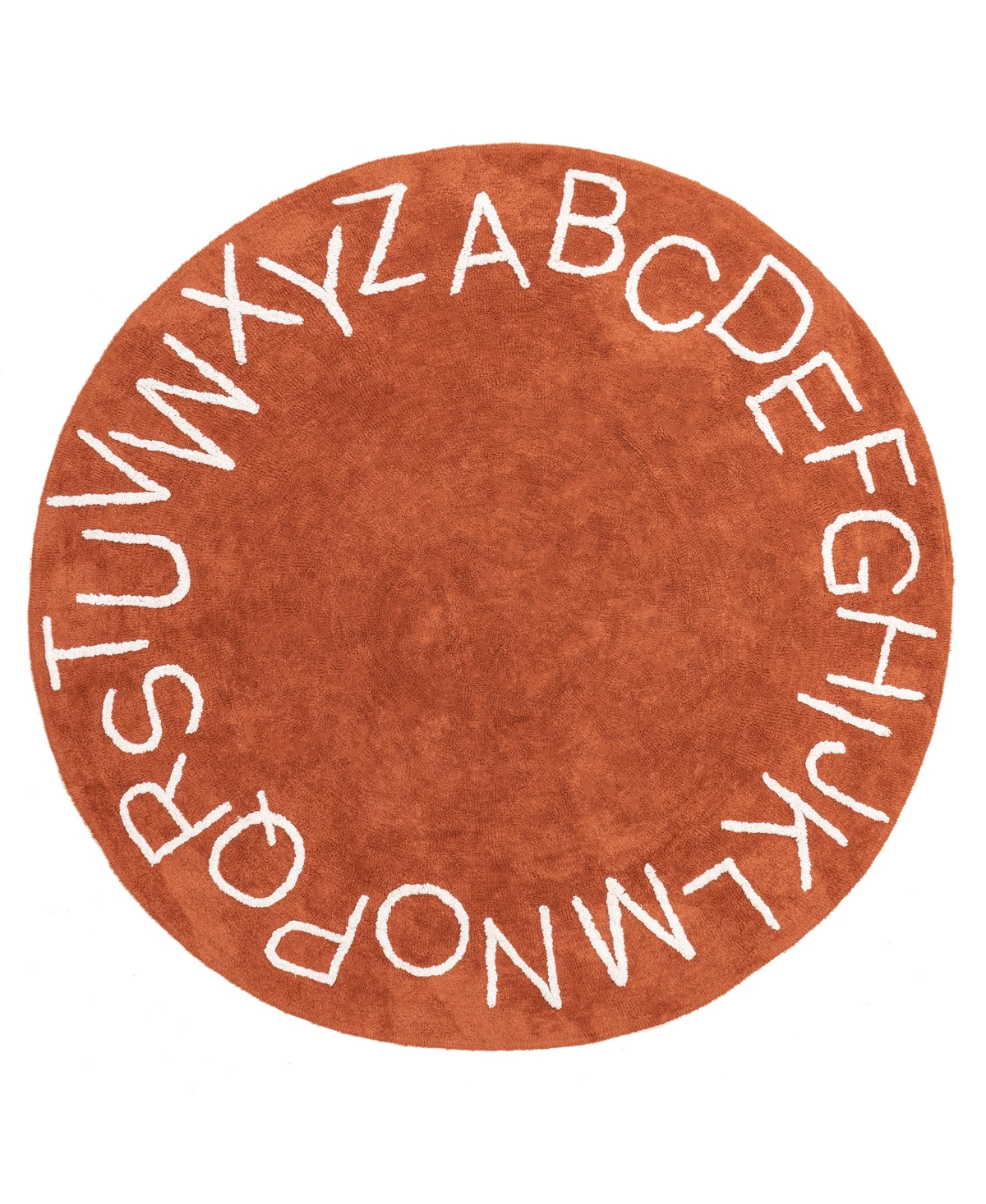 Nuloom Discovery Kids Washable Alphabet 6' X 6' Round Area Rug In Rust