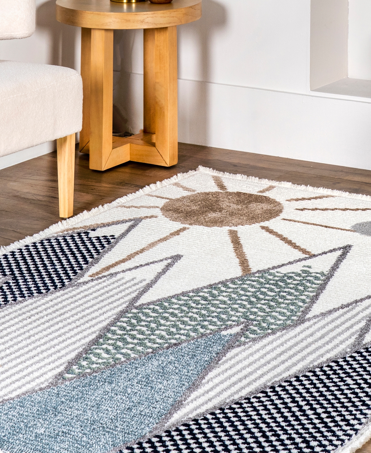 nuLoom Pearl Elsha Rocky Mountains Kids Fringe Area Rug