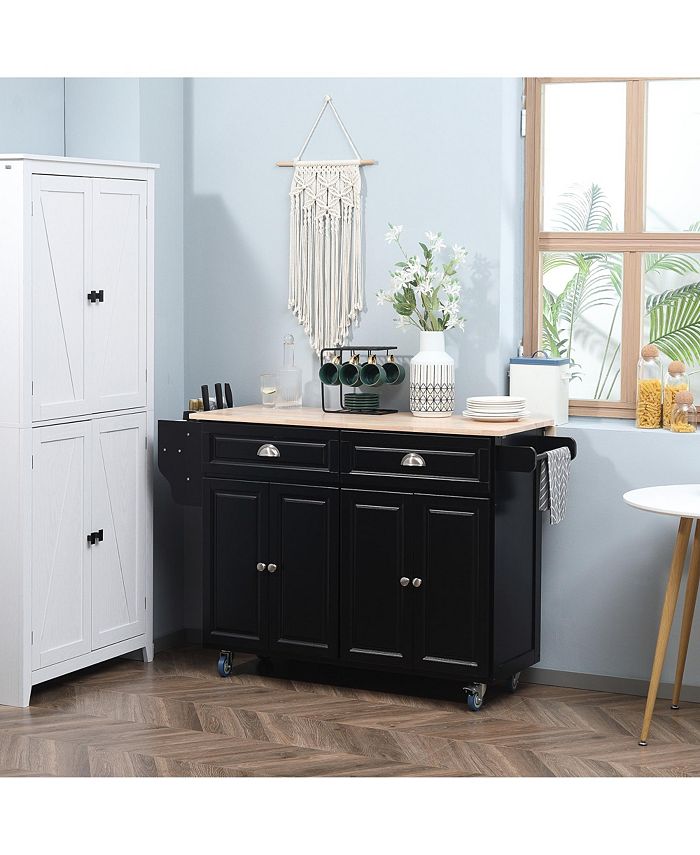 Rolling Kitchen Island on Wheels Utility Cart with DropLeaf and