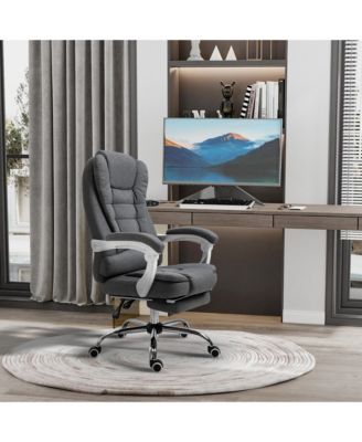 Executive Office Chair with Footrest, Linen-Fabric Computer Chair