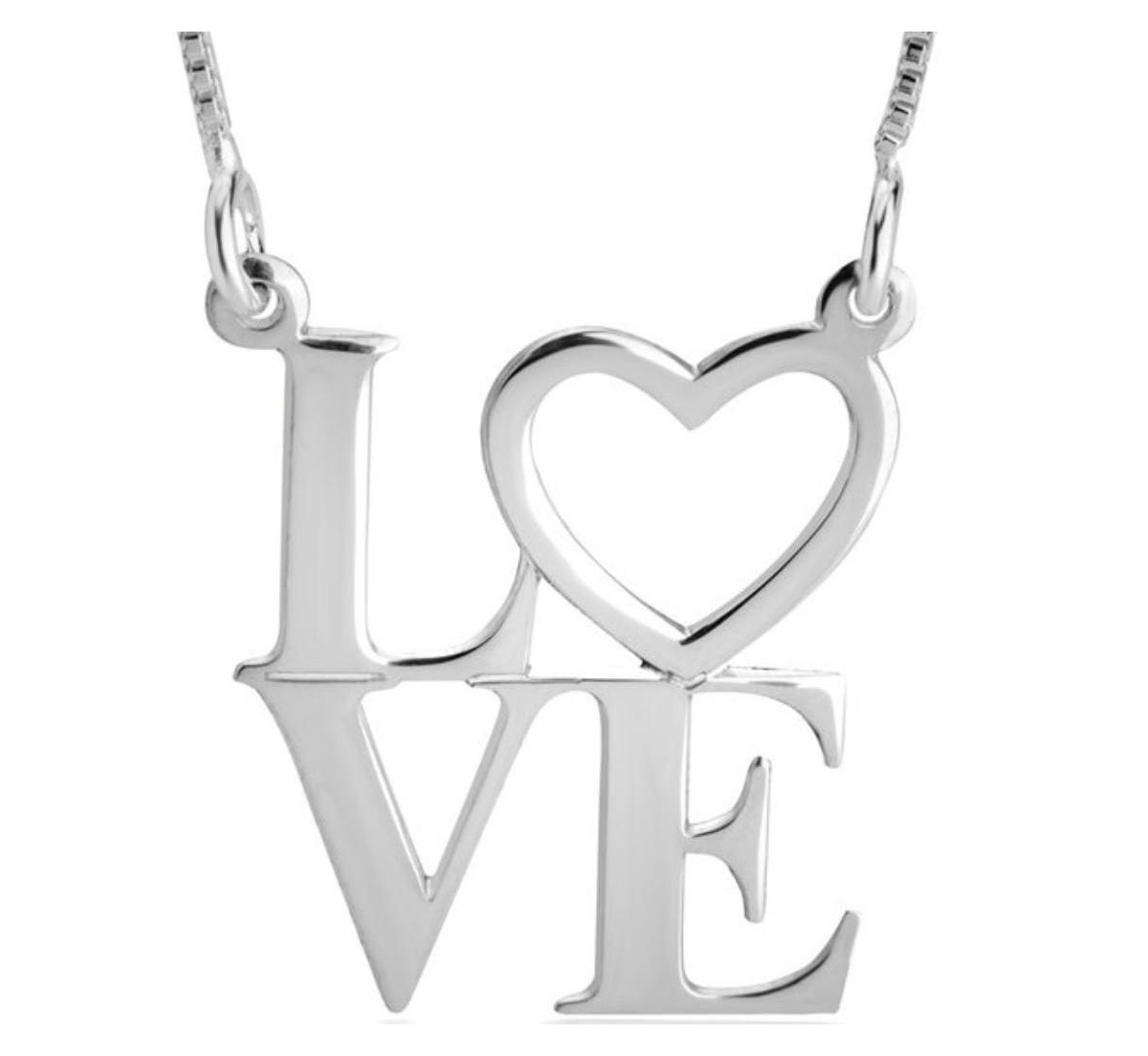 Love Pendant Necklace - Silver